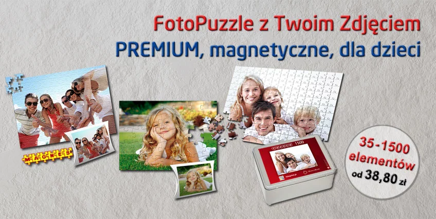 FotoPuzzle ze zdjęciem, Premium, magnetyczne i dla dzieci. Od 35 do 1500 elementów.